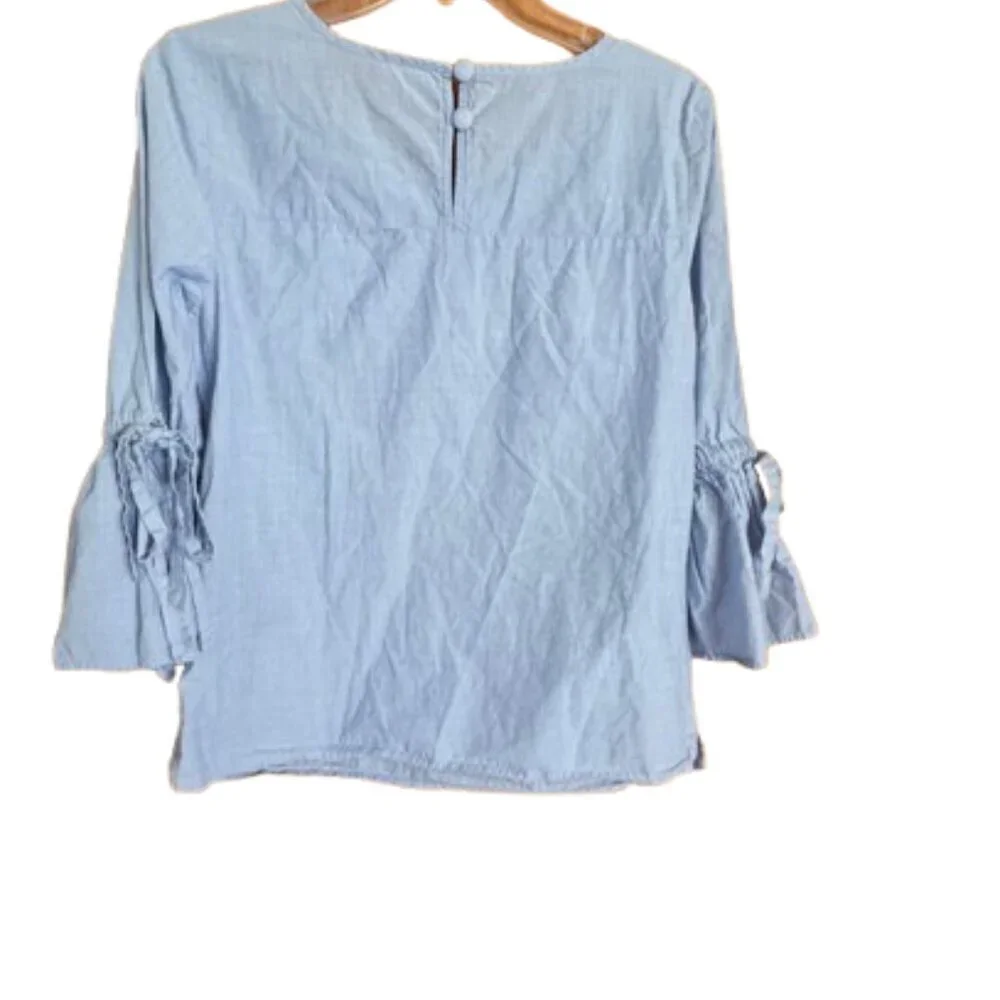 J. Crew Women's Slit Bell Sleeve Blouse Size Small (A10)
